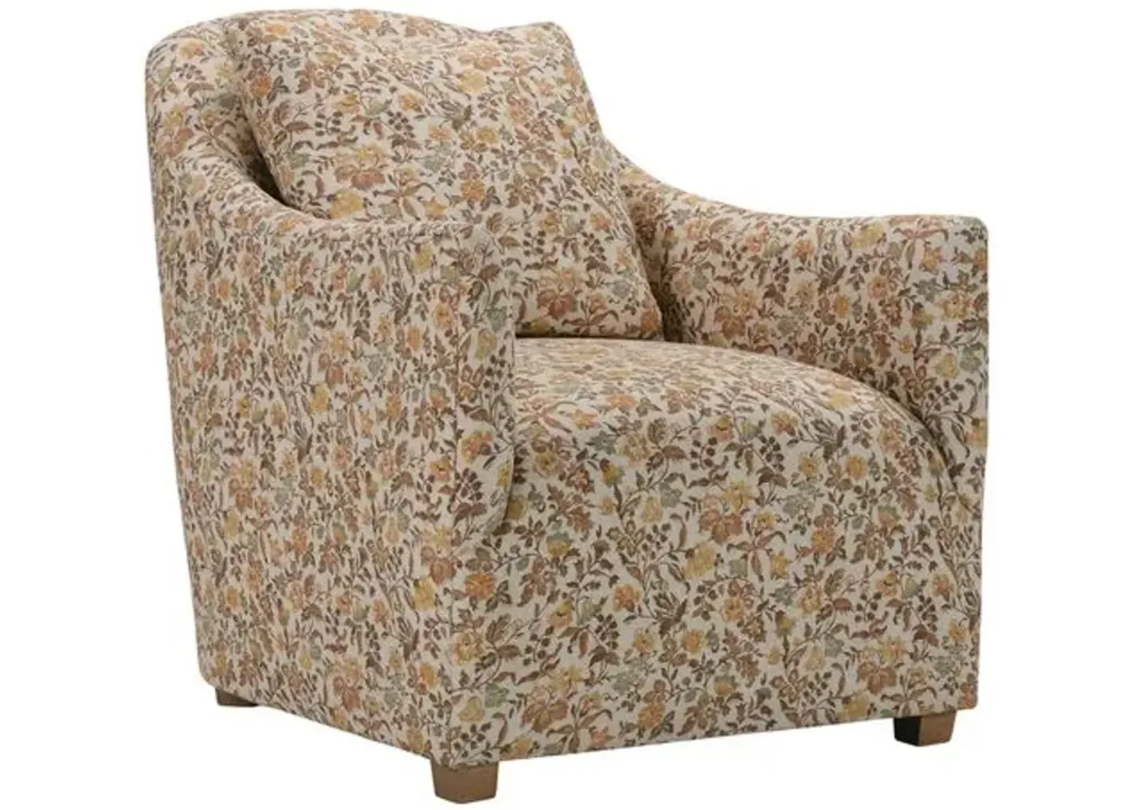 Tilda Accent Chair - Gold Floral, Comfortable, Durable, Cushioned