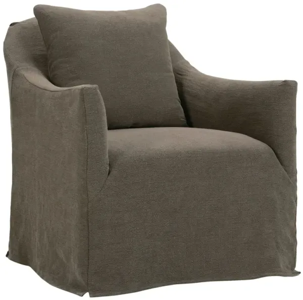Jianna Slipcover Swivel Chair, Linen