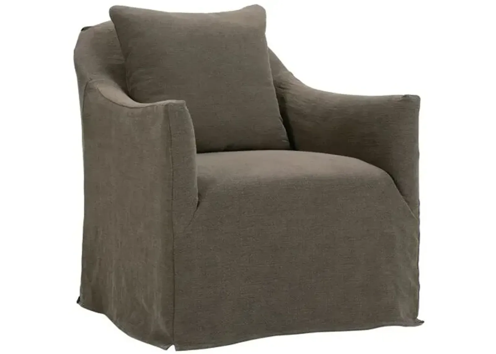 Jianna Slipcover Swivel Chair - Linen