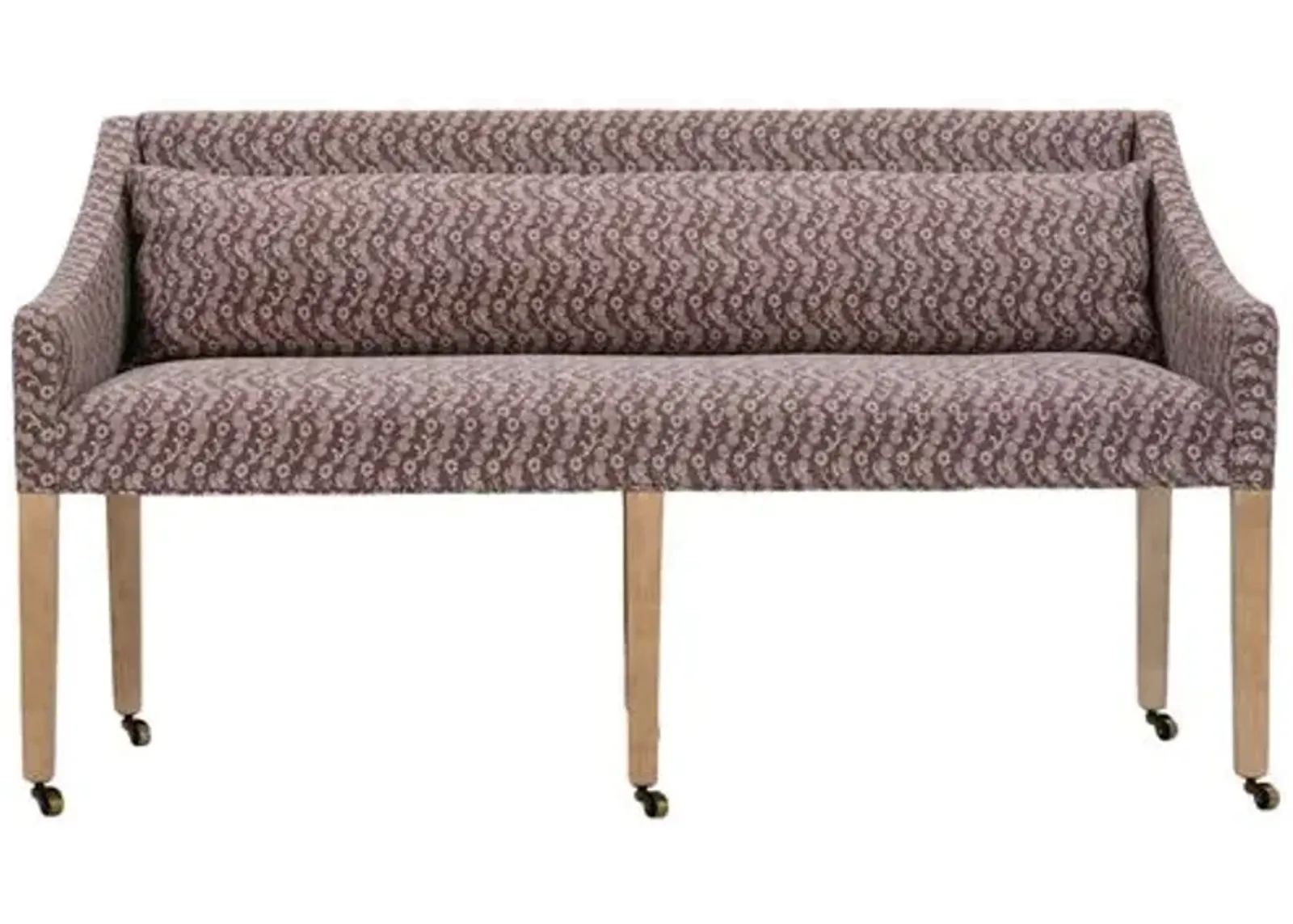 Charli Dining Banquette - Burgundy Floral - Red