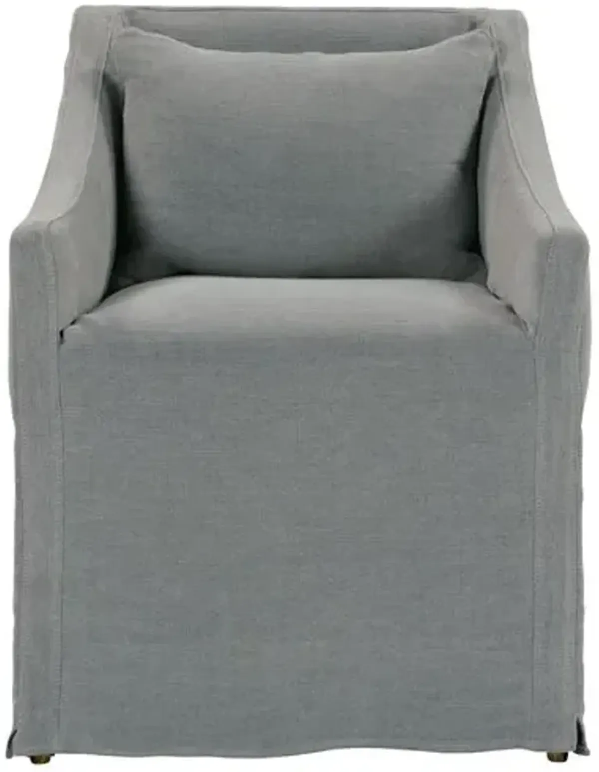 Charli Slipcover Dining Arm Chair - Linen - Gray