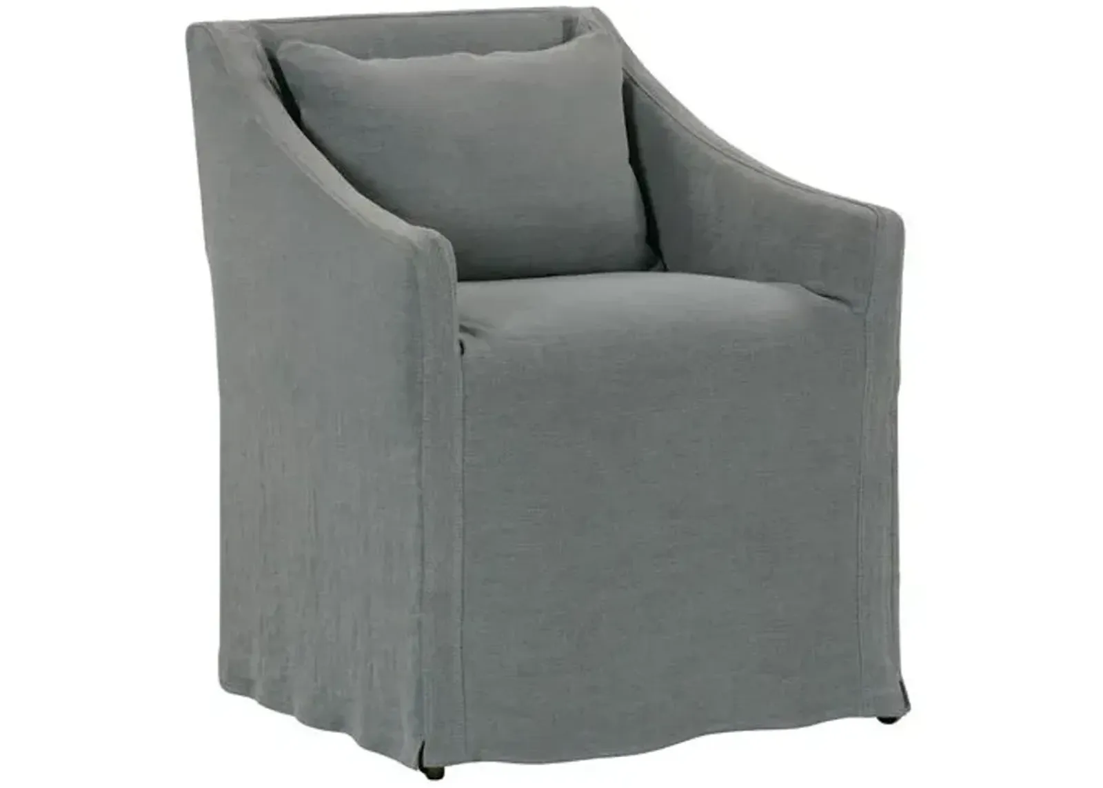 Charli Slipcover Dining Arm Chair - Linen - Gray