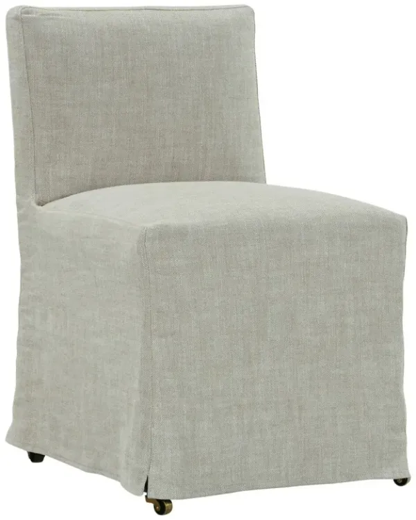 Charli Slipcover Dining Chair, Natural Linen