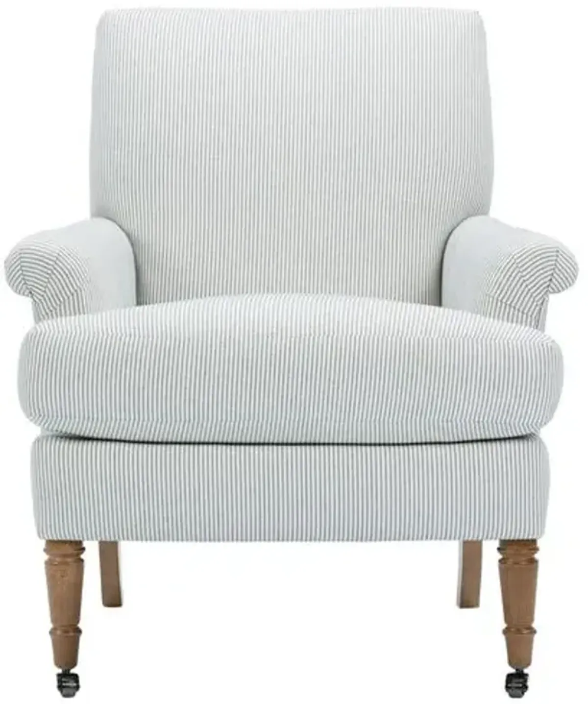 Rue Accent Chair - Navy/White Pinstripe - Blue, Comfortable, Durable