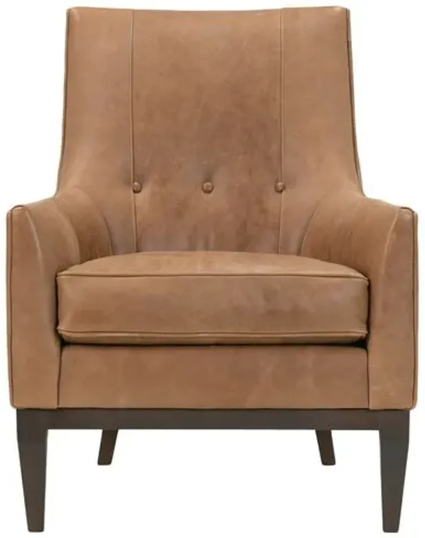 Zoya Leather Accent Chair - Nugget, Comfortable, Durable