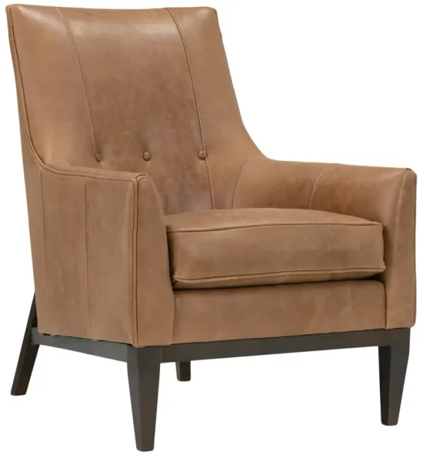 Zoya Leather Accent Chair, Nugget