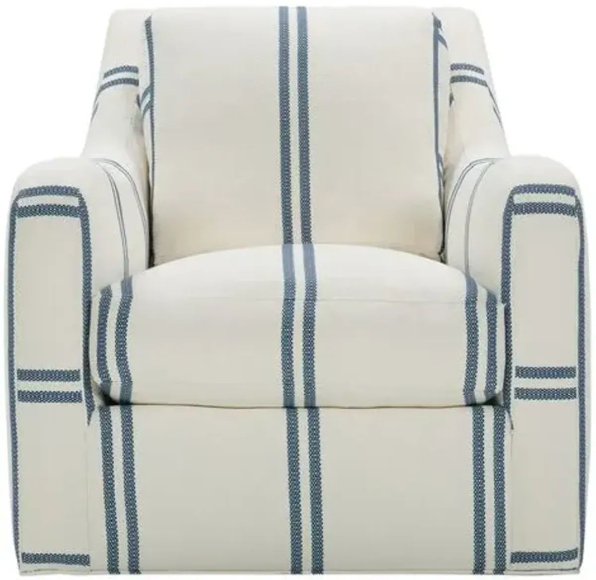 Audrina Swivel Chair - Royal Blue Stripe