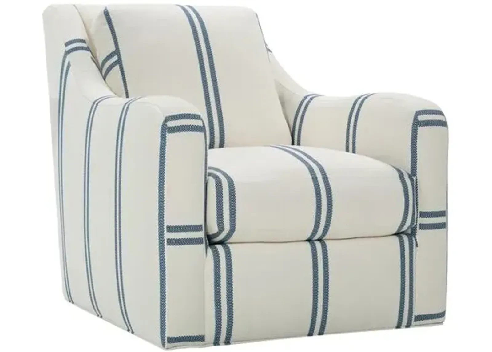 Audrina Swivel Chair - Royal Blue Stripe