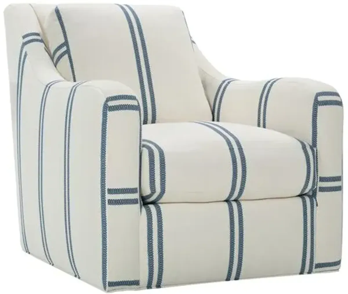 Audrina Swivel Chair - Royal Blue Stripe