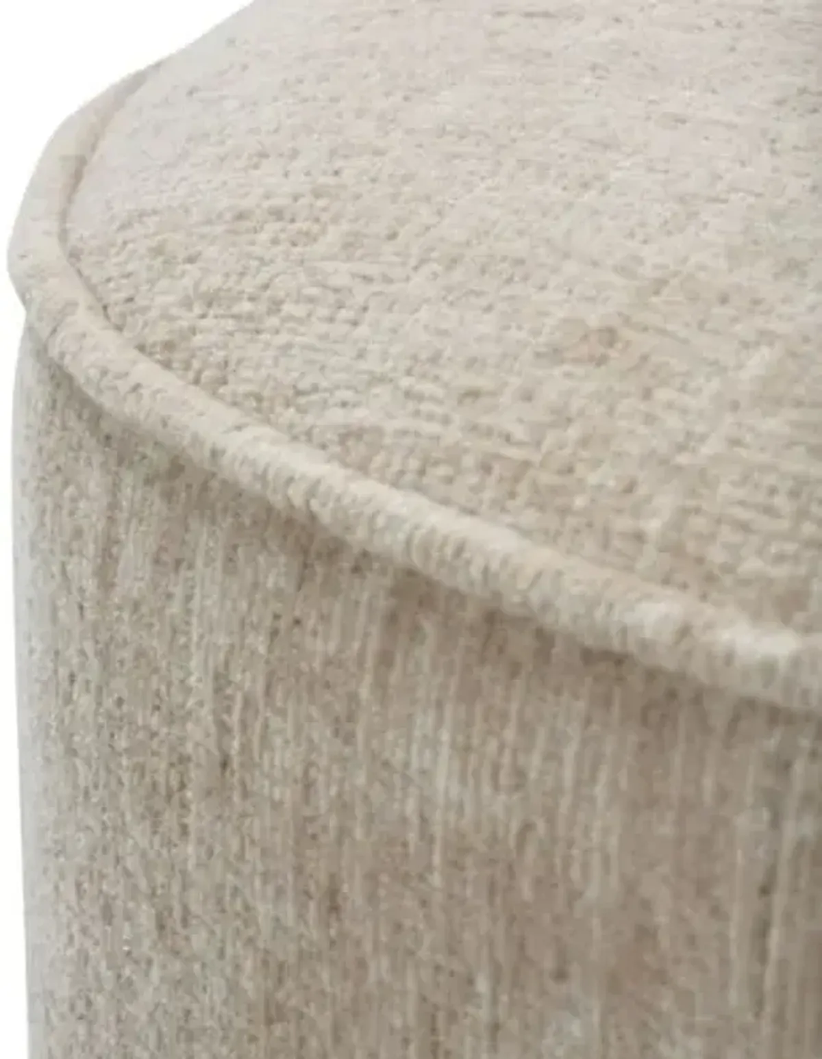 Lucy Swivel Ottoman - Putty Chenille Velvet - Gray