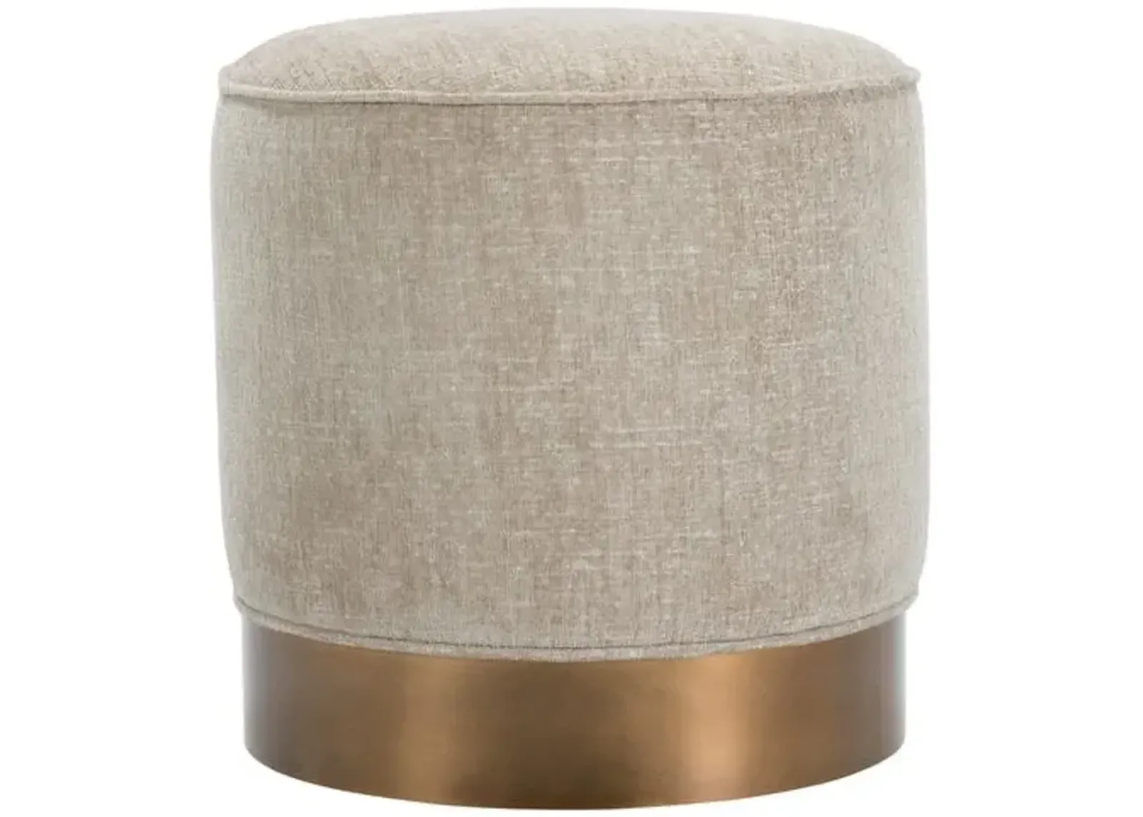 Lucy Swivel Ottoman - Putty Chenille Velvet - Gray