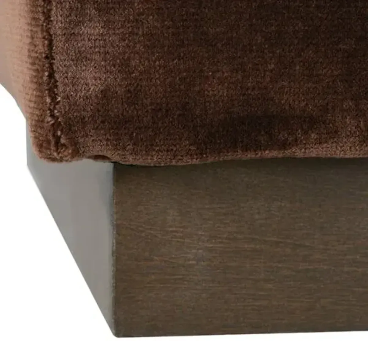 Madden Square Velvet Ottoman - Raisin - Brown