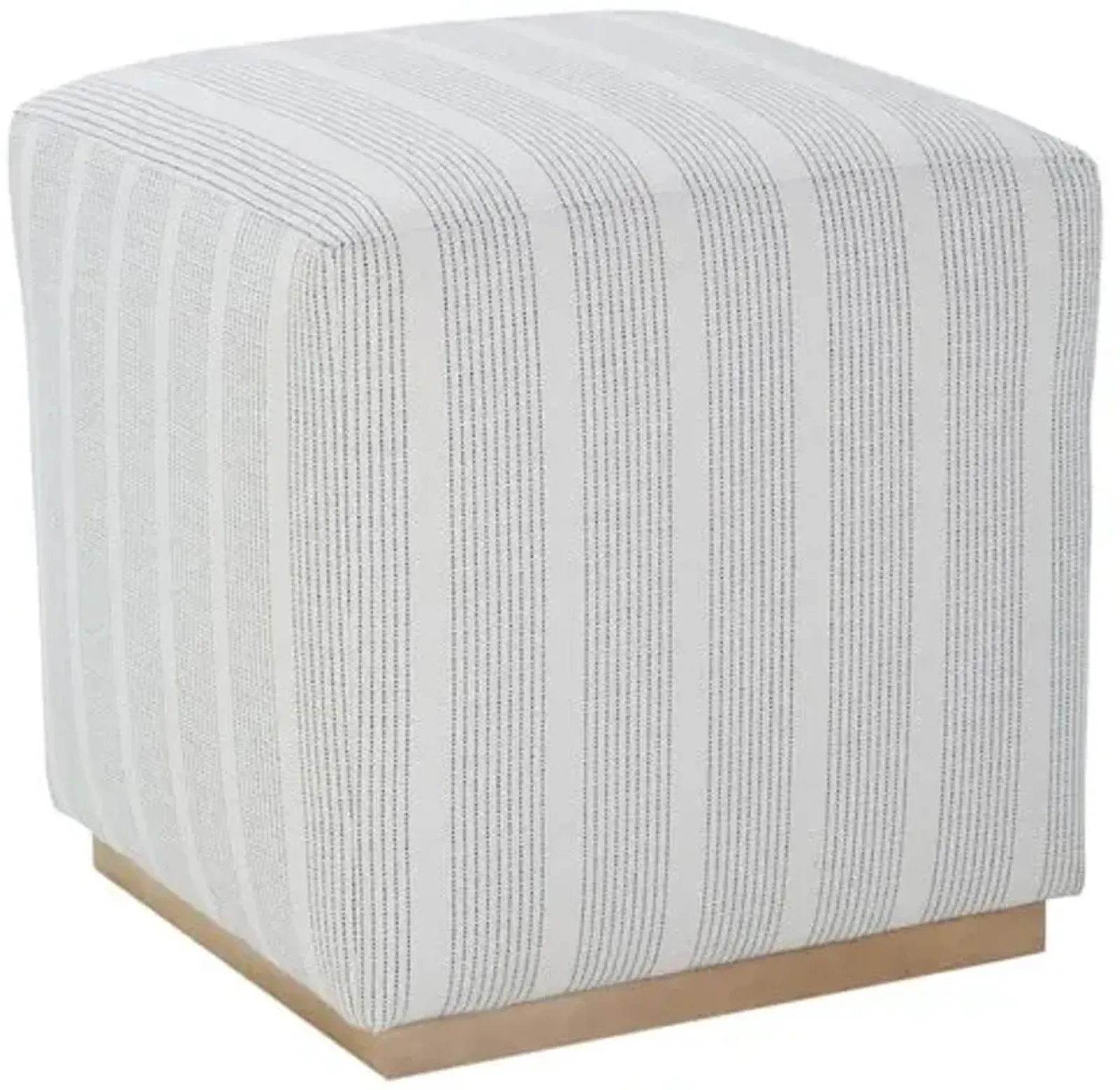 Madden Square Ottoman - Navy Stripe - Blue