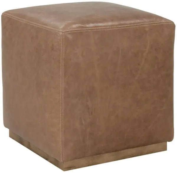 Madden Square Leather Ottoman, Nugget