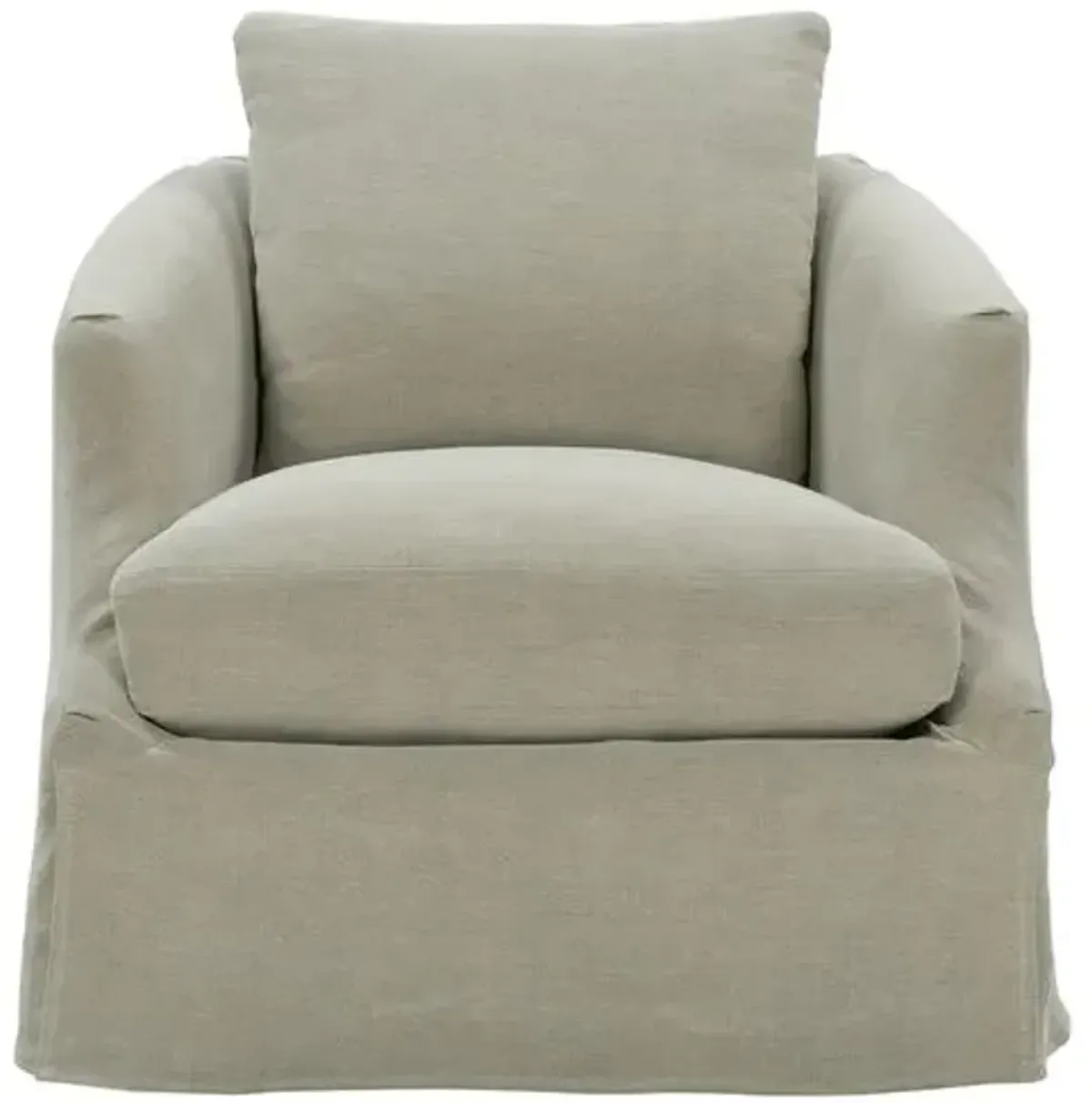 Adley Slipcover Swivel Chair - Sage Linen