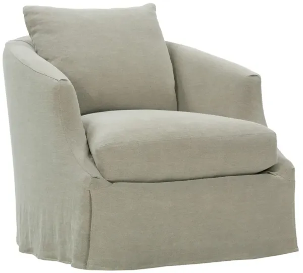 Adley Slipcover Swivel Chair, Sage Linen