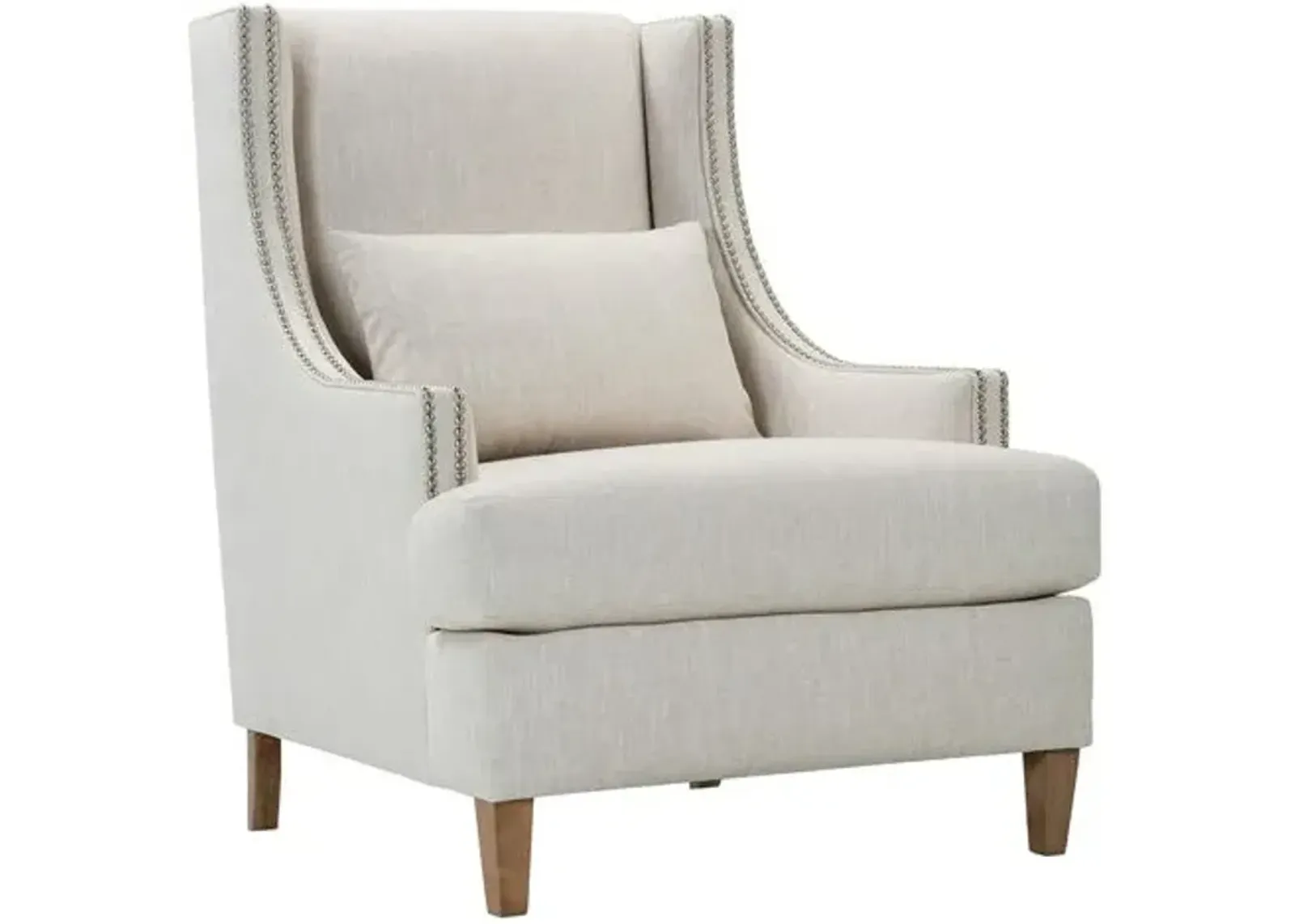 Mylah Wingback Accent Chair - Natural - Beige, Comfortable, Durable, Cushioned