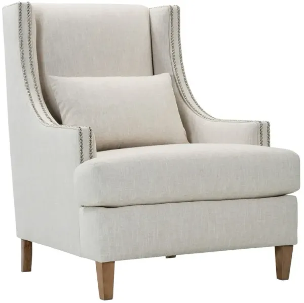 Mylah Wingback Accent Chair, Natural
