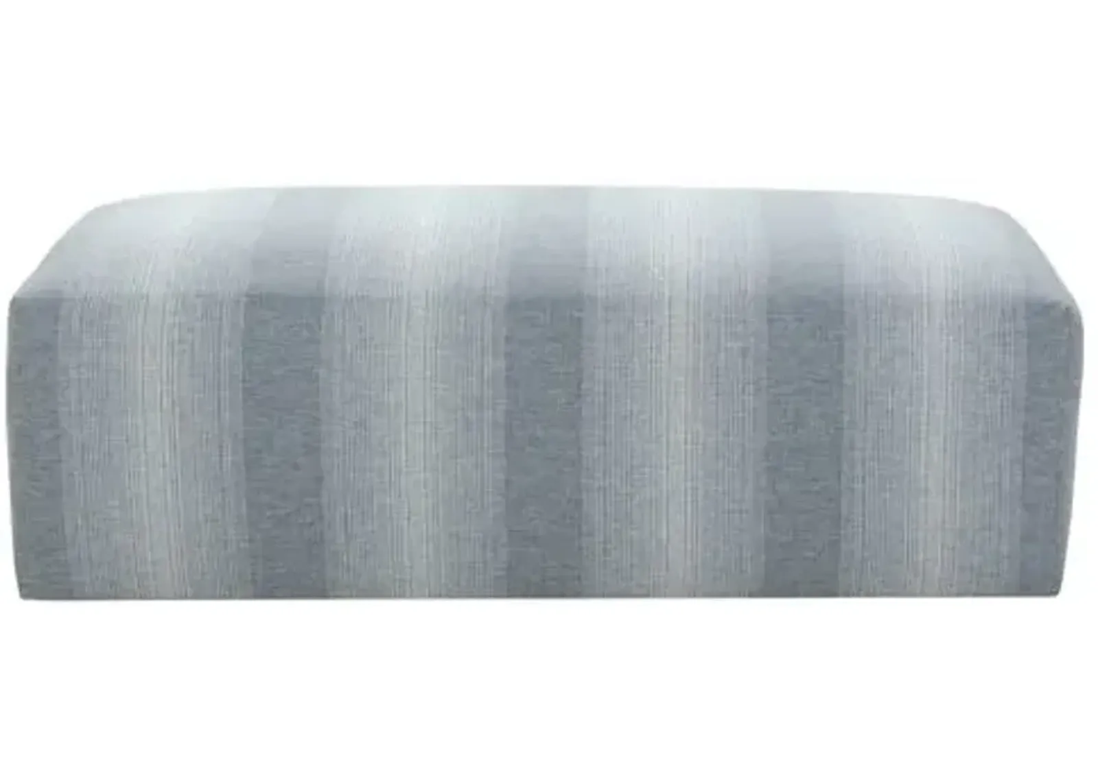 Augie Upholstered Ottoman - Federal Blue Stripe