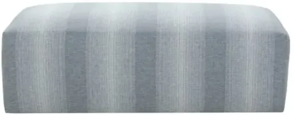 Augie Upholstered Ottoman - Federal Blue Stripe