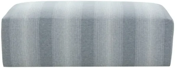 Augie Upholstered Ottoman, Federal Blue Stripe