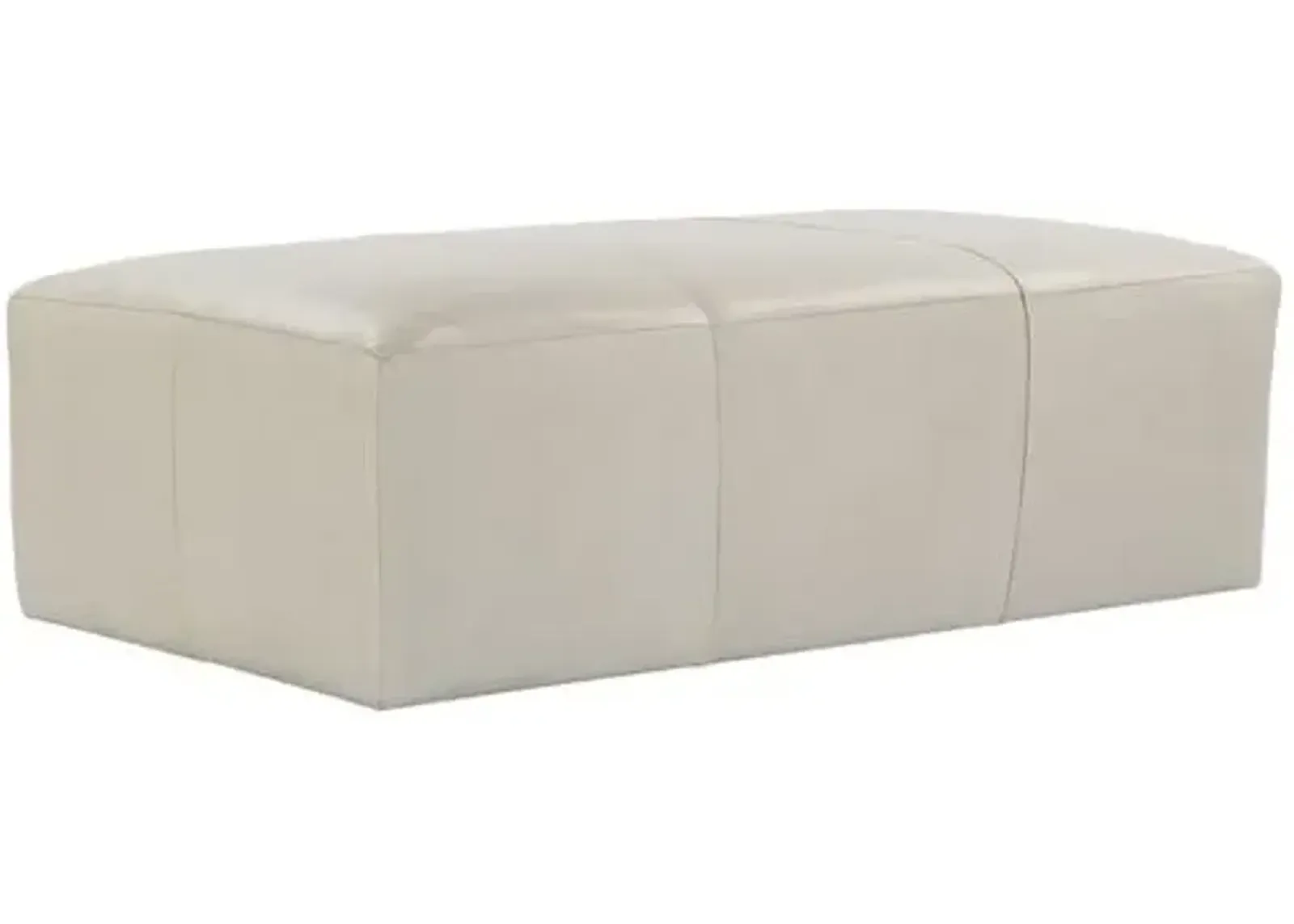 Augie Upholstered Leather Ottoman - Gray