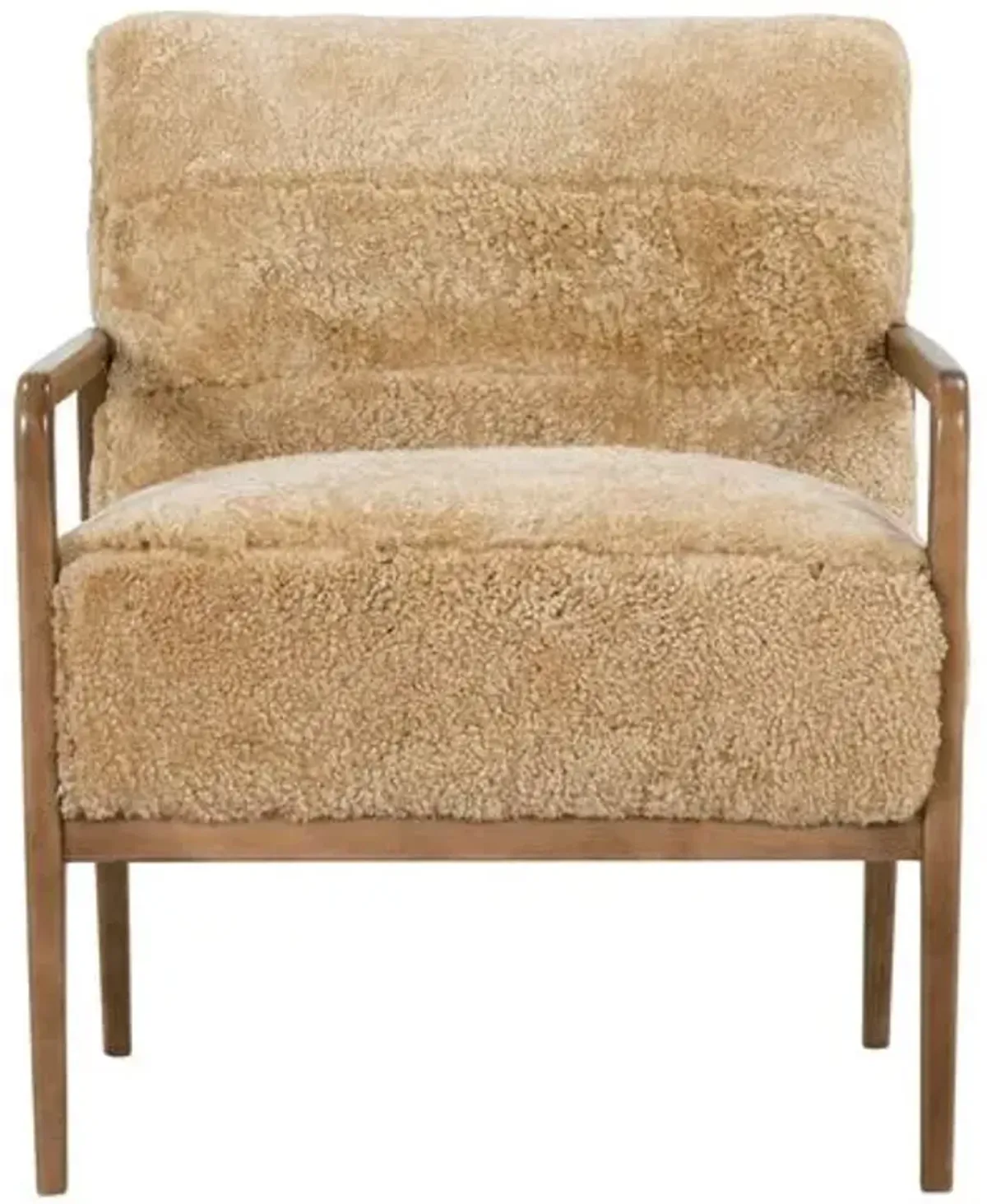 Matheo Accent Chair - Tan Shearling - Beige, Comfortable, Durable