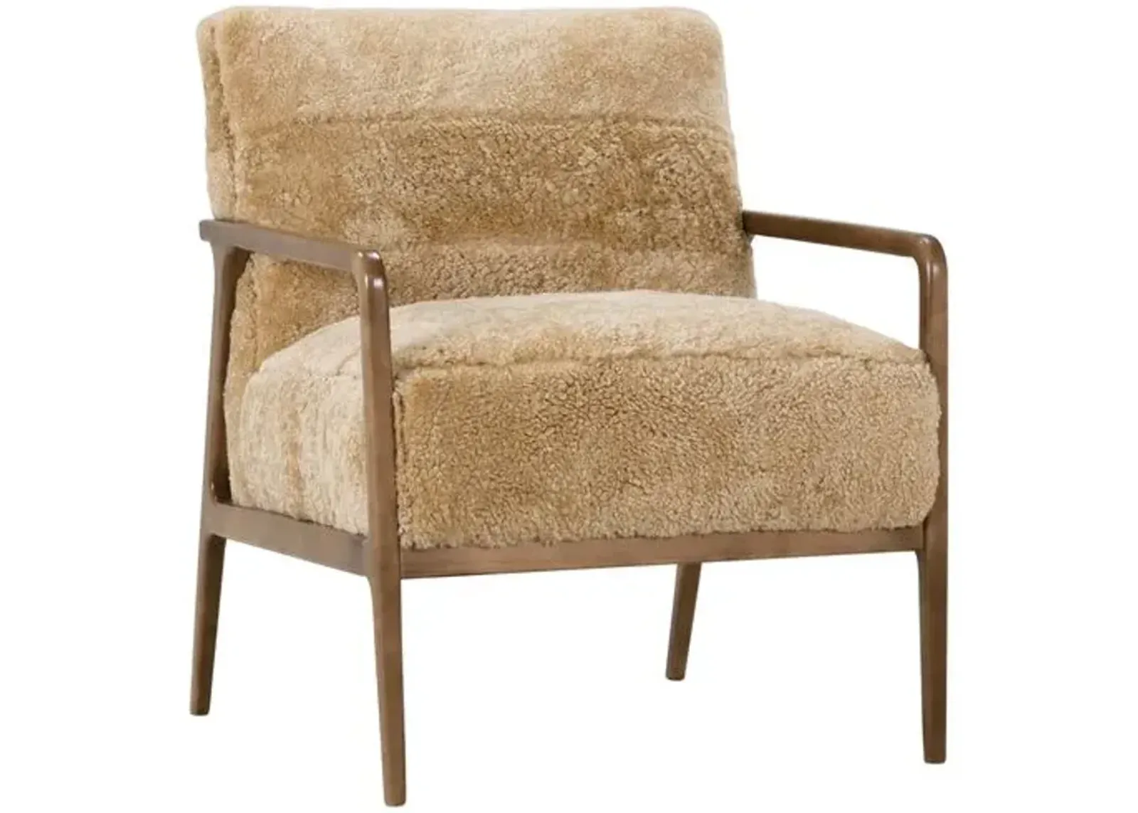 Matheo Accent Chair - Tan Shearling - Beige, Comfortable, Durable