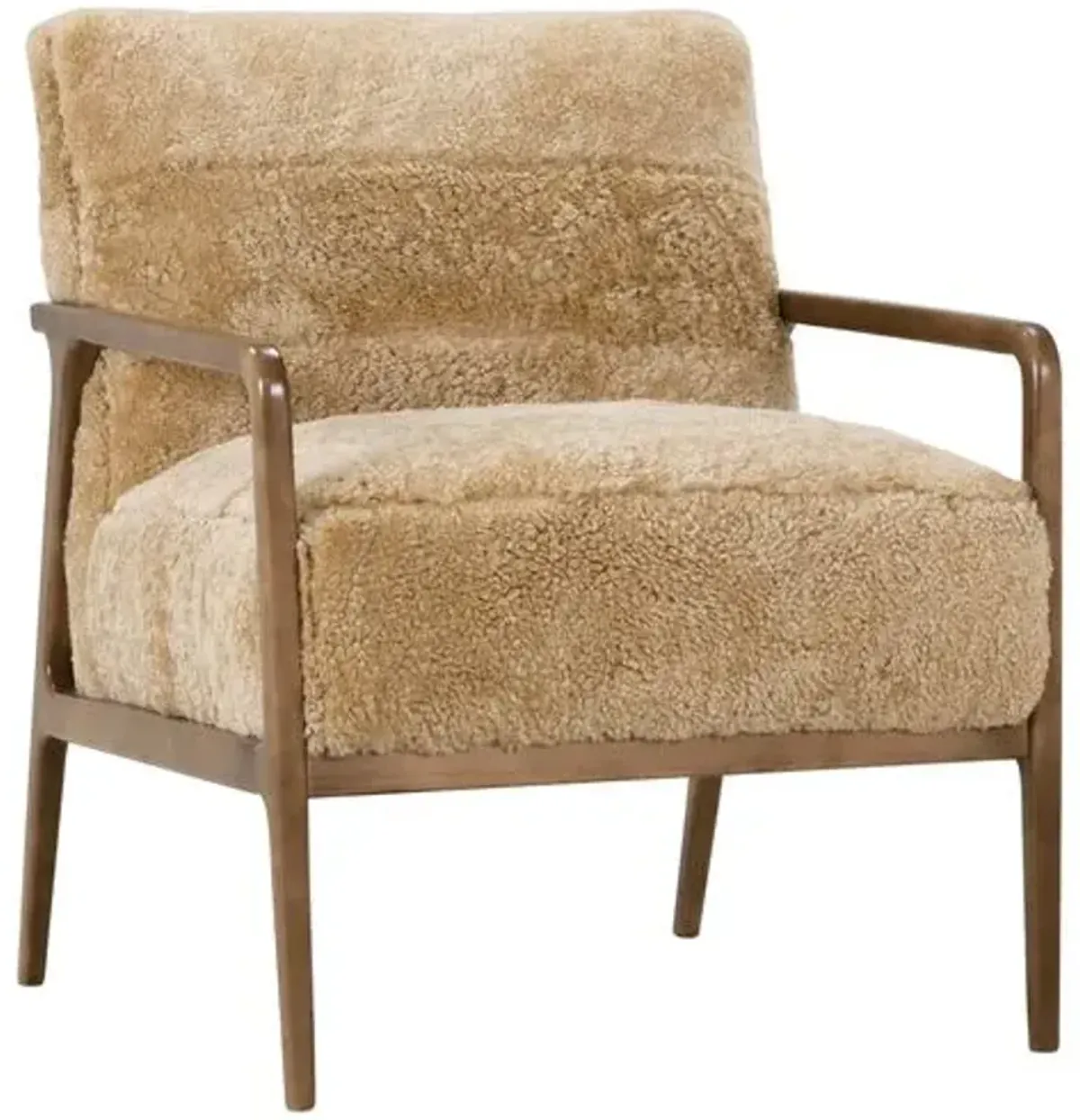 Matheo Accent Chair - Tan Shearling - Beige, Comfortable, Durable