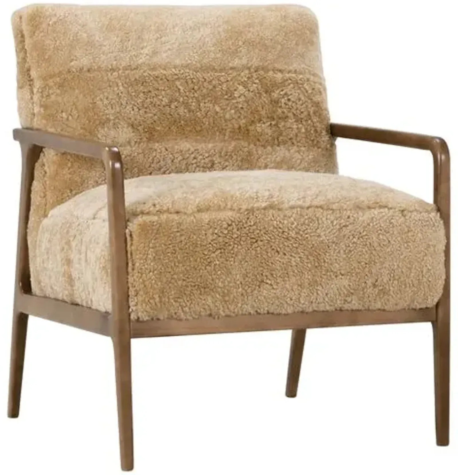 Matheo Accent Chair - Tan Shearling - Beige, Comfortable, Durable