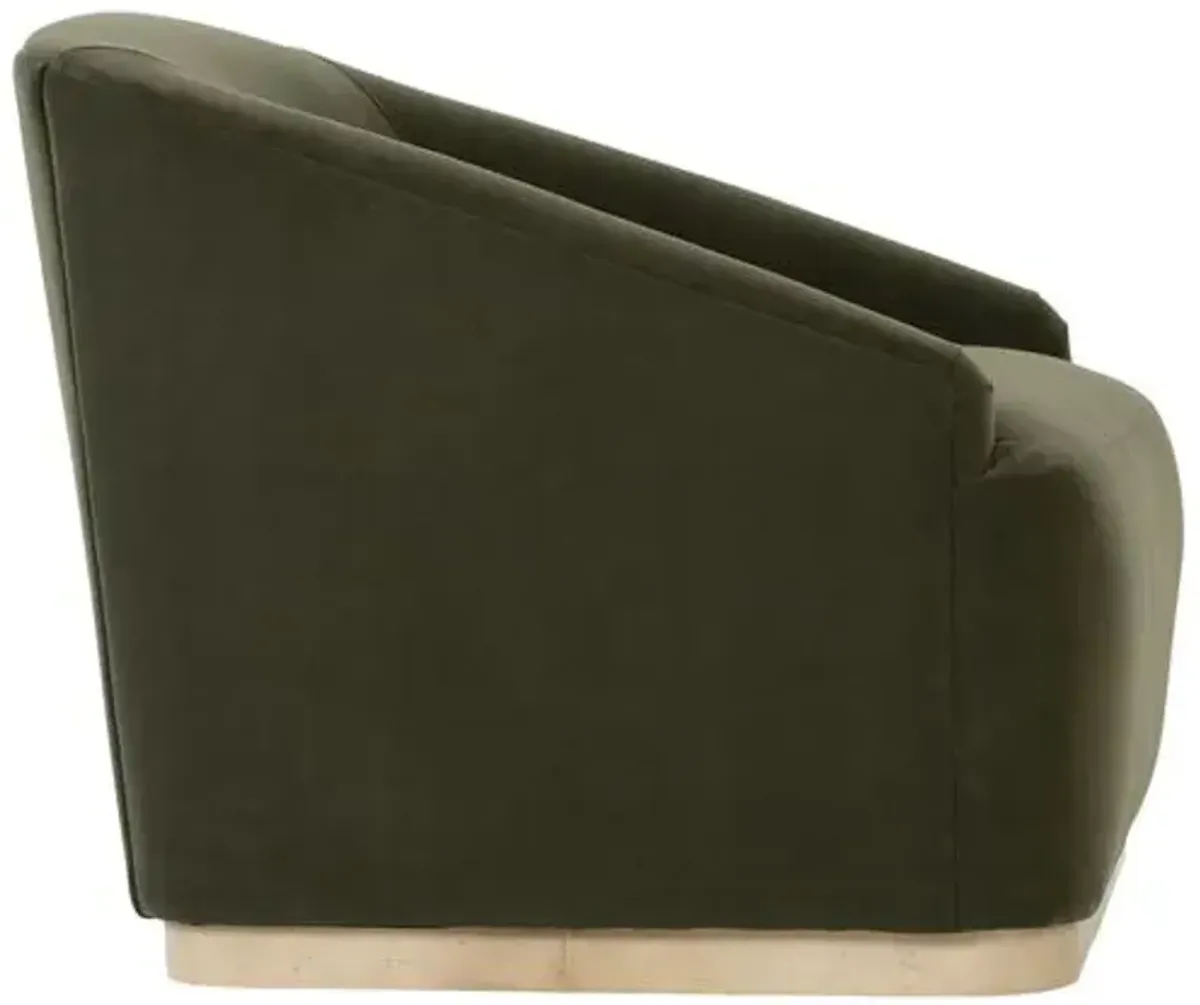 Finch Swivel Chair - Moss Green Velvet