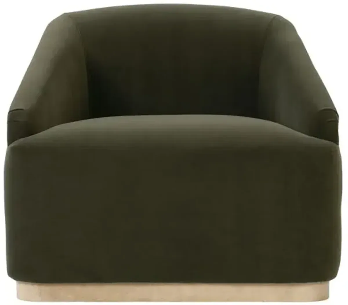 Finch Swivel Chair - Moss Green Velvet