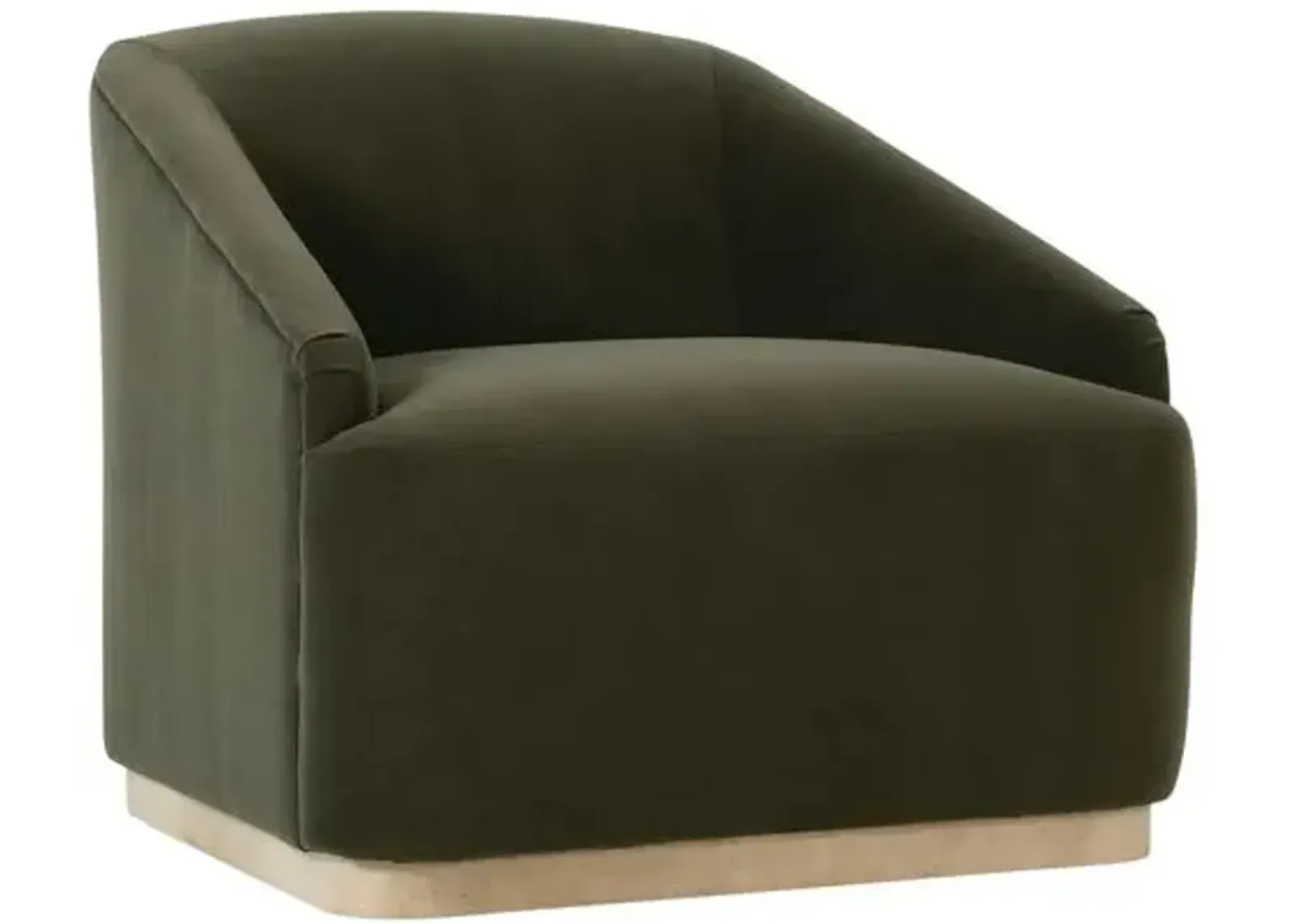 Finch Swivel Chair - Moss Green Velvet