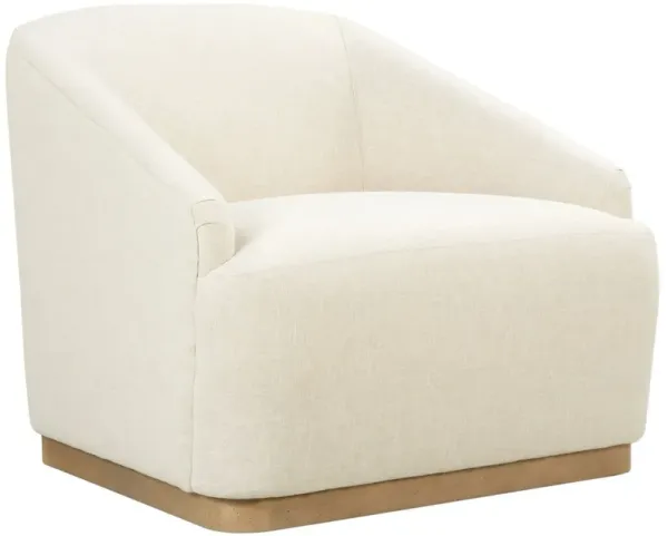 Finch Swivel Chair, Beige Cotton-Blend