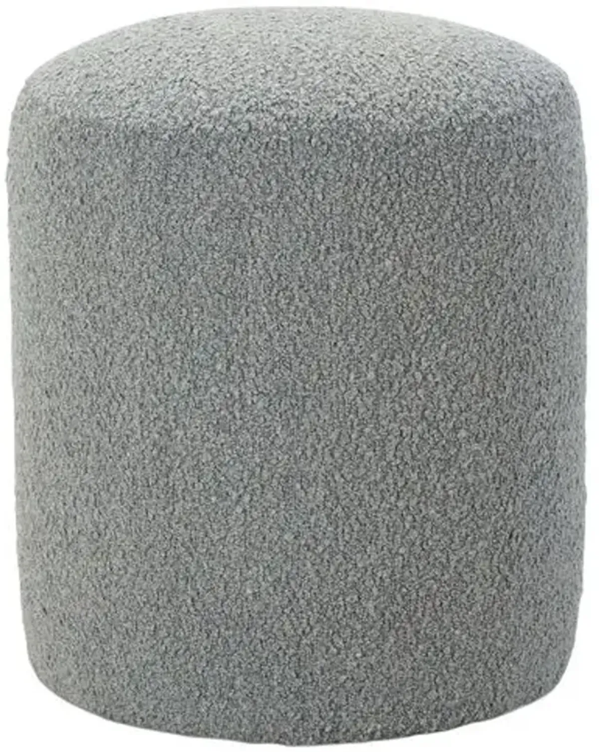 Hannah Tall Upholstered Round Ottoman - Grey Boucle - Gray