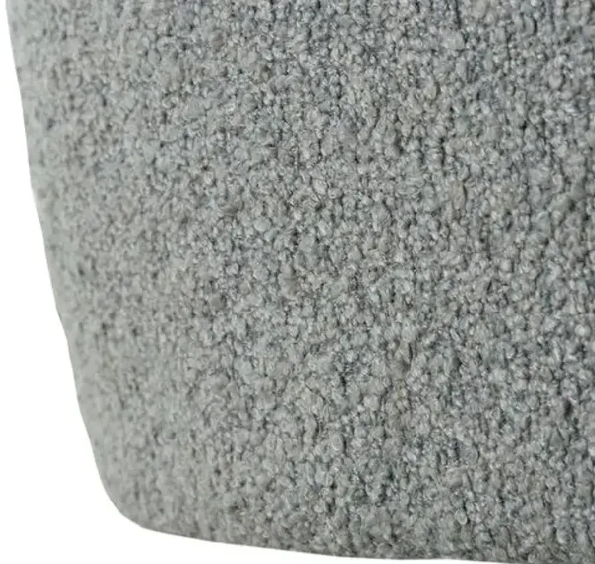 Hannah Upholstered Round Ottoman - Grey Boucle - Gray