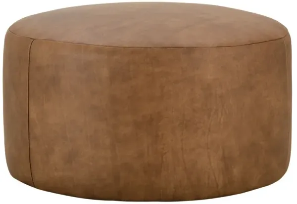 Rhodes Leather Large Round Ottoman