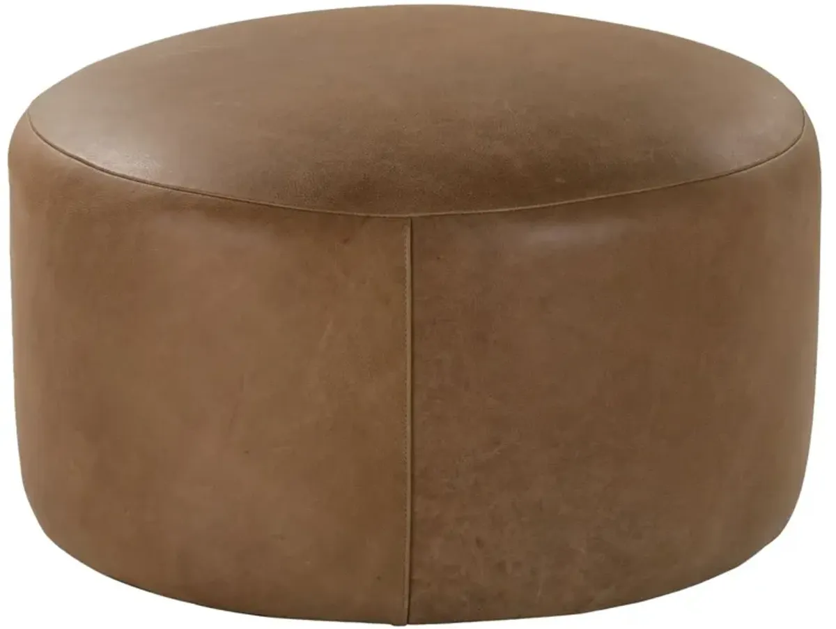 Rhodes Leather Large Round Ottoman