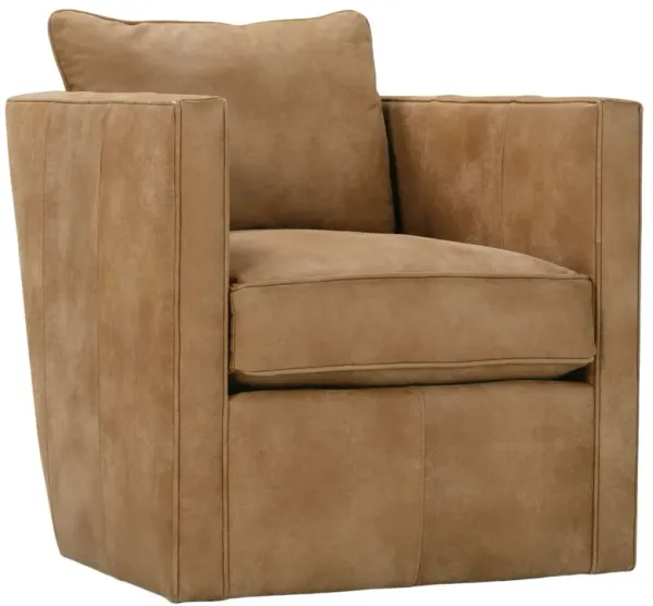 Koen Leather Swivel Chair, Butterscotch