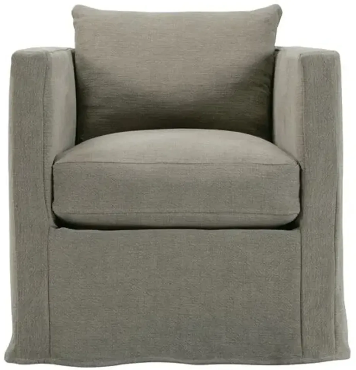 Koen Slipcovered Swivel Chair - Olive Linen