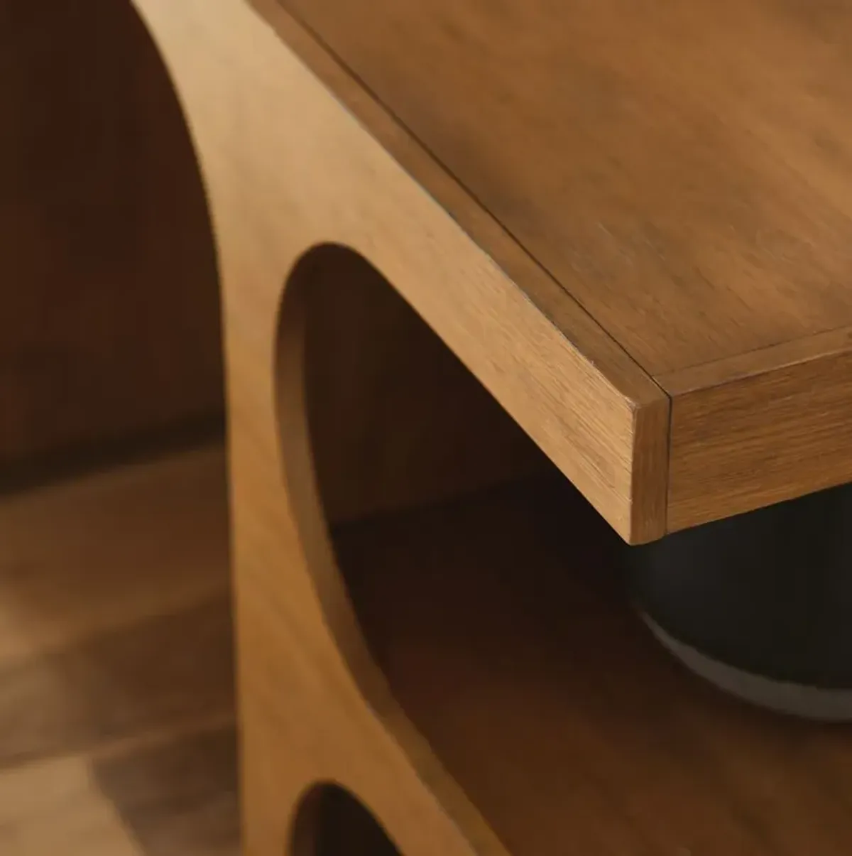 Kiki Rift Cut Oak Console Table/Desk, Driftwood