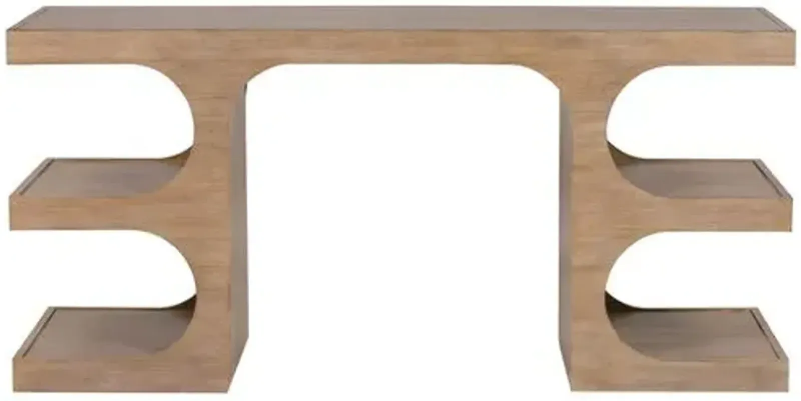 Kiki Rift Cut Oak Console Table/Desk - Driftwood