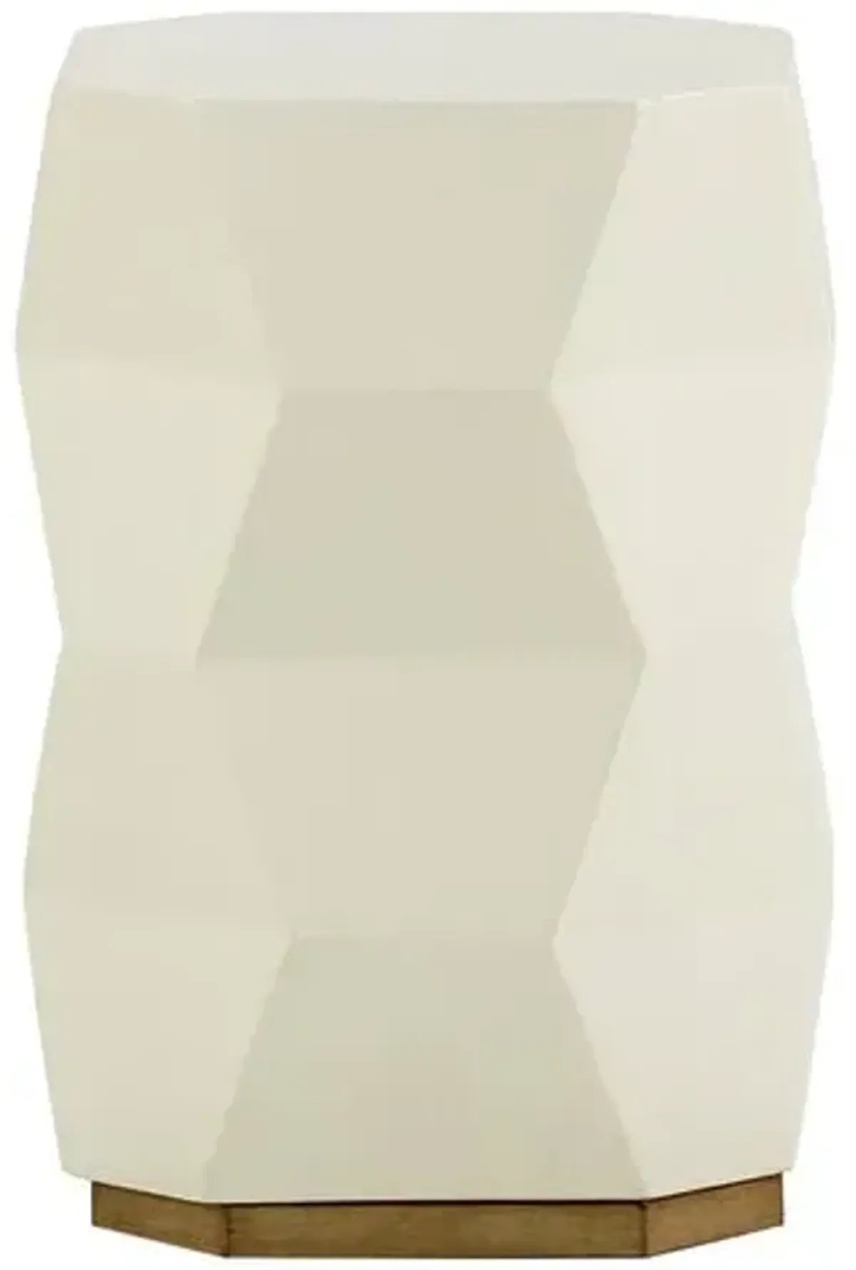 Felicia Facetted Resin End Table - Coconut