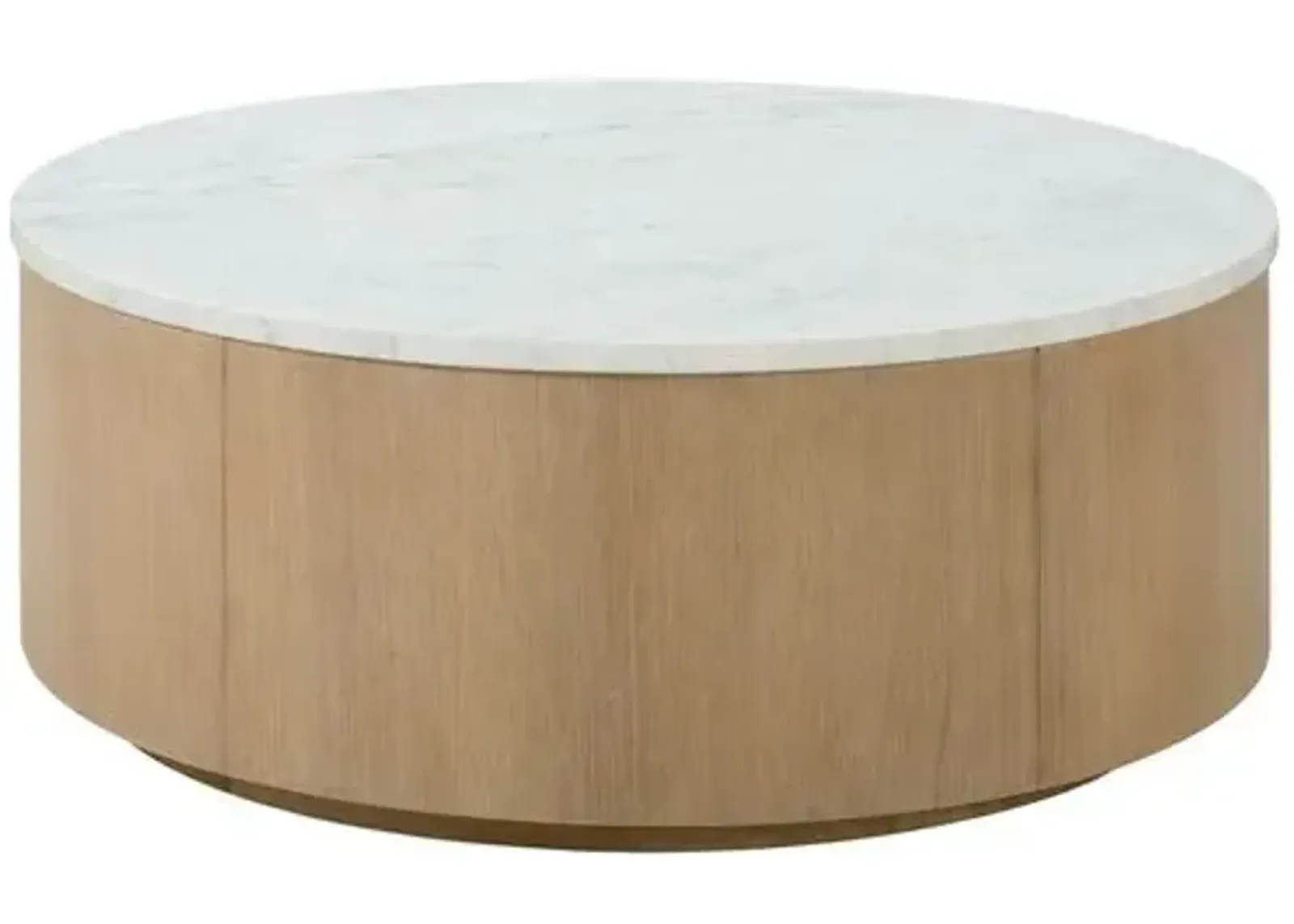 Audrey Round Marble Top Coffee Table - Natural/White - Brown