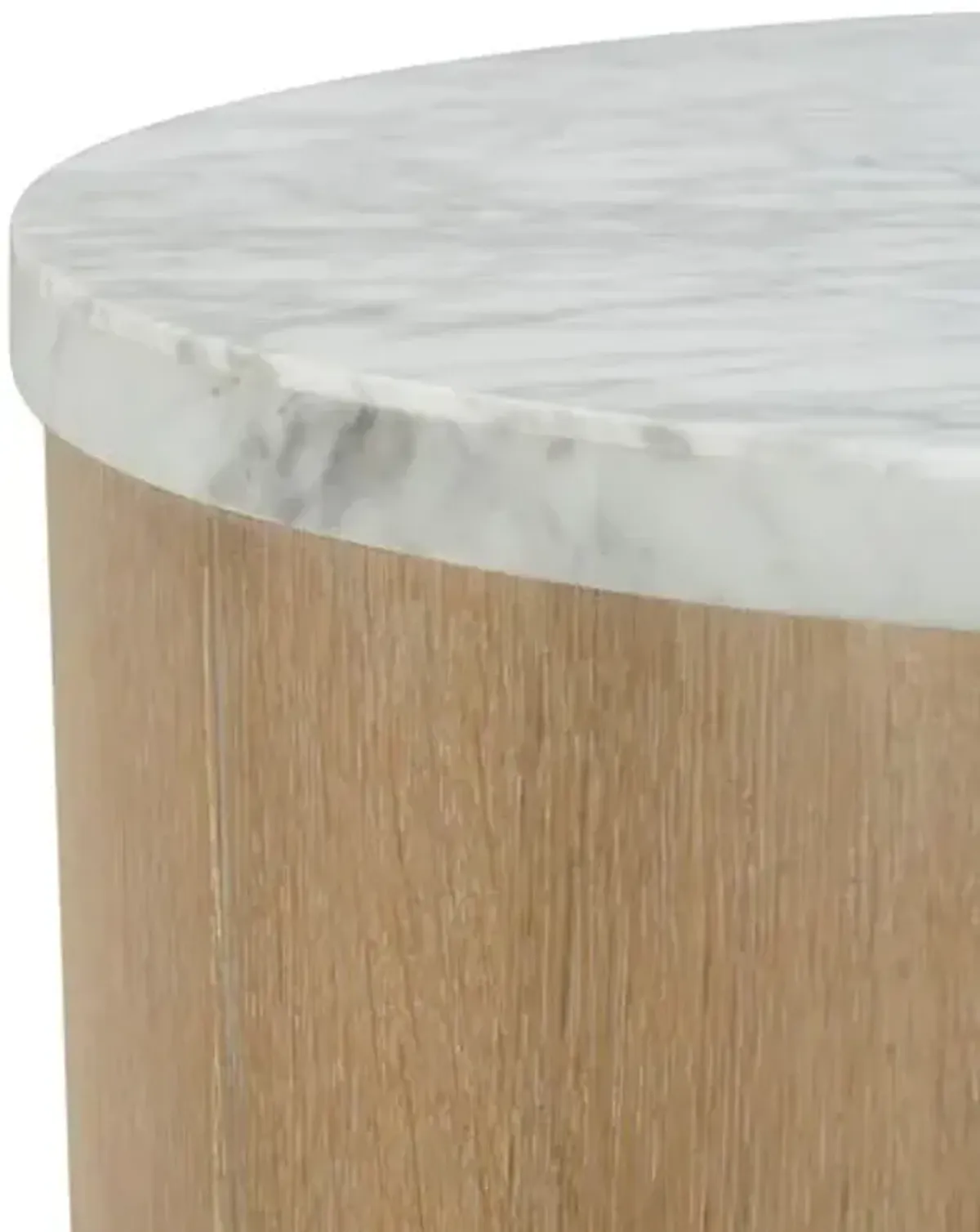 Audrey Round Marble Top Side Table - Natural/White