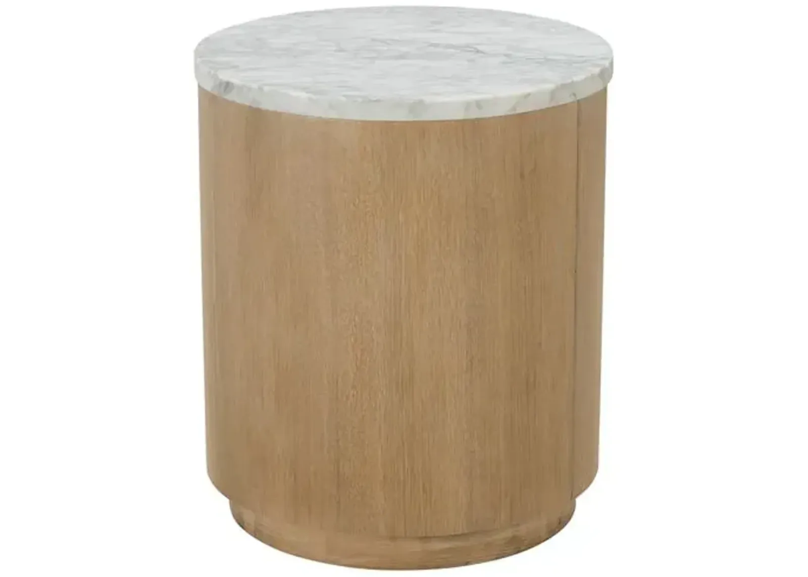 Audrey Round Marble Top Side Table - Natural/White