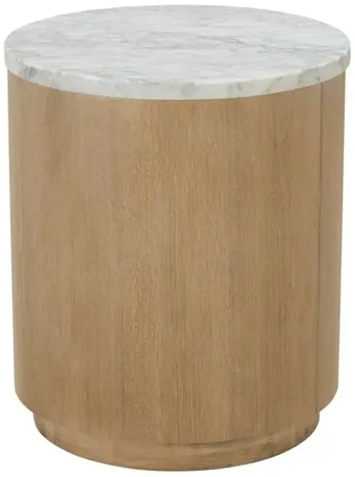 Audrey Round Marble Top Side Table - Natural/White