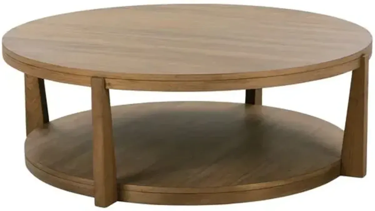 River Wood Round Coffee Table - Saddle