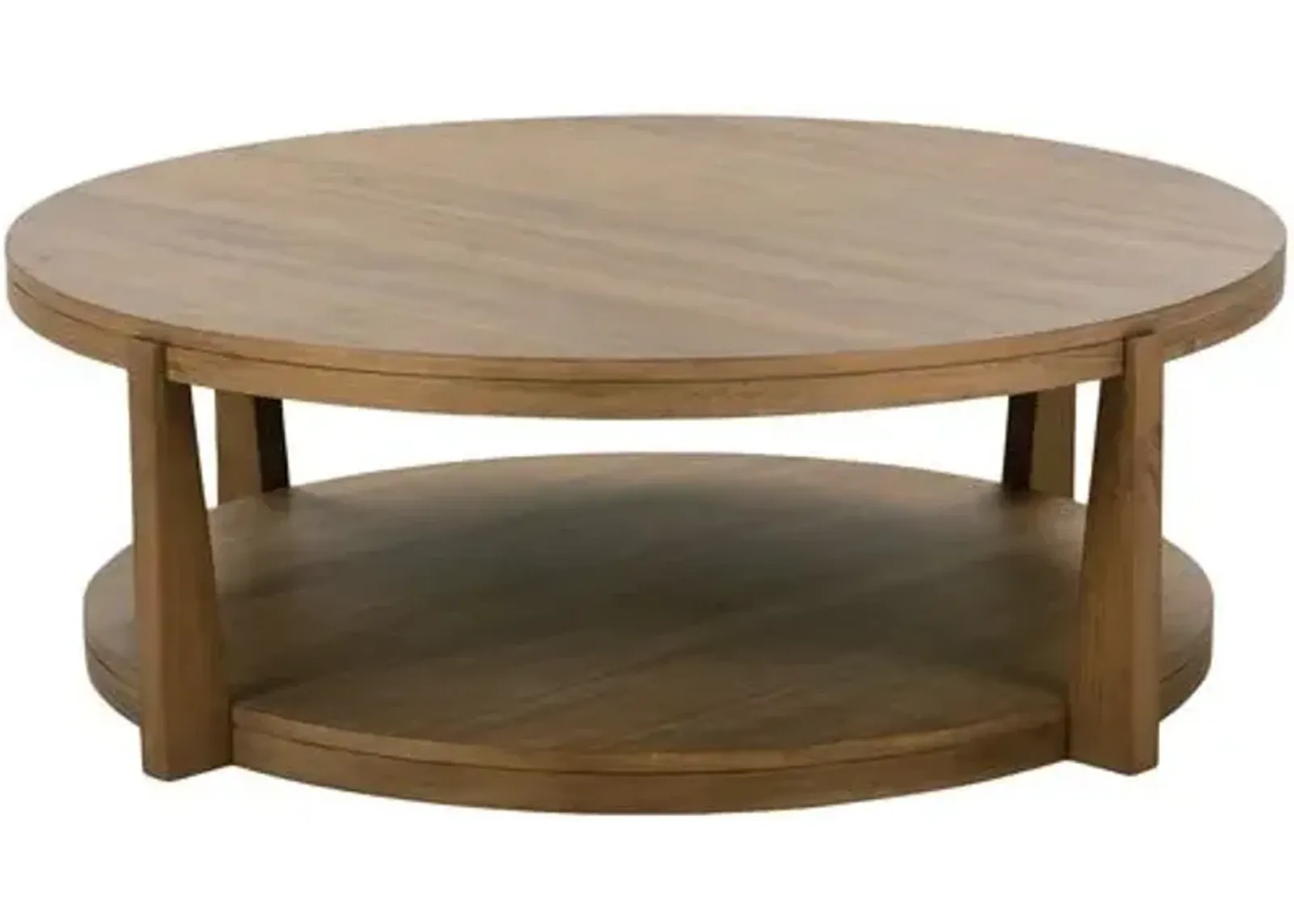 River Wood Round Coffee Table - Saddle