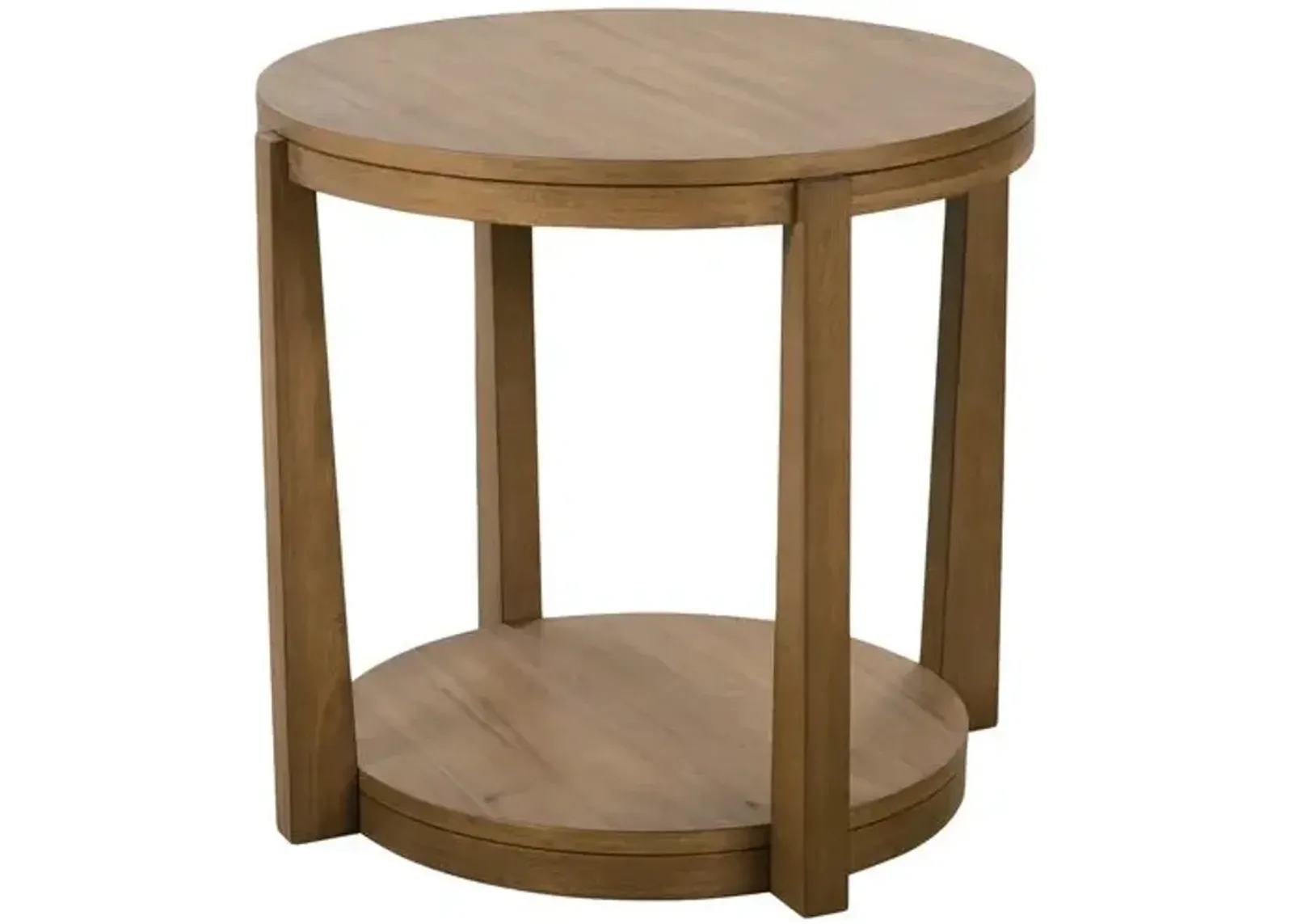 River Wood Round Side Table - Saddle